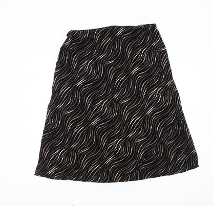 Marks and Spencer Women’s Black Geometric Skirt, Size 14