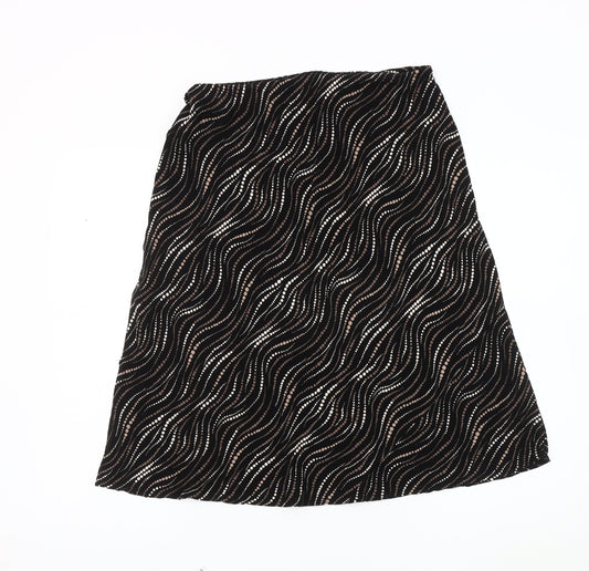 Marks and Spencer Women’s Black Geometric Skirt, Size 14