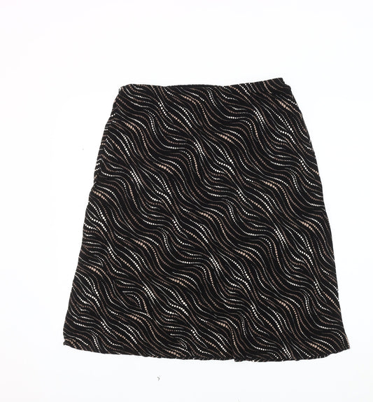 Marks and Spencer Women’s Black Geometric Skirt, Size 14
