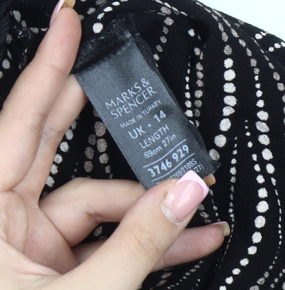 Marks and Spencer Women’s Black Geometric Skirt, Size 14