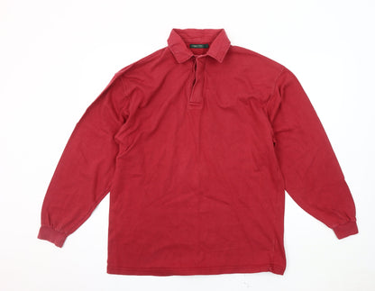 Hawkshead Men's Red Long Sleeve Polo Shirt S