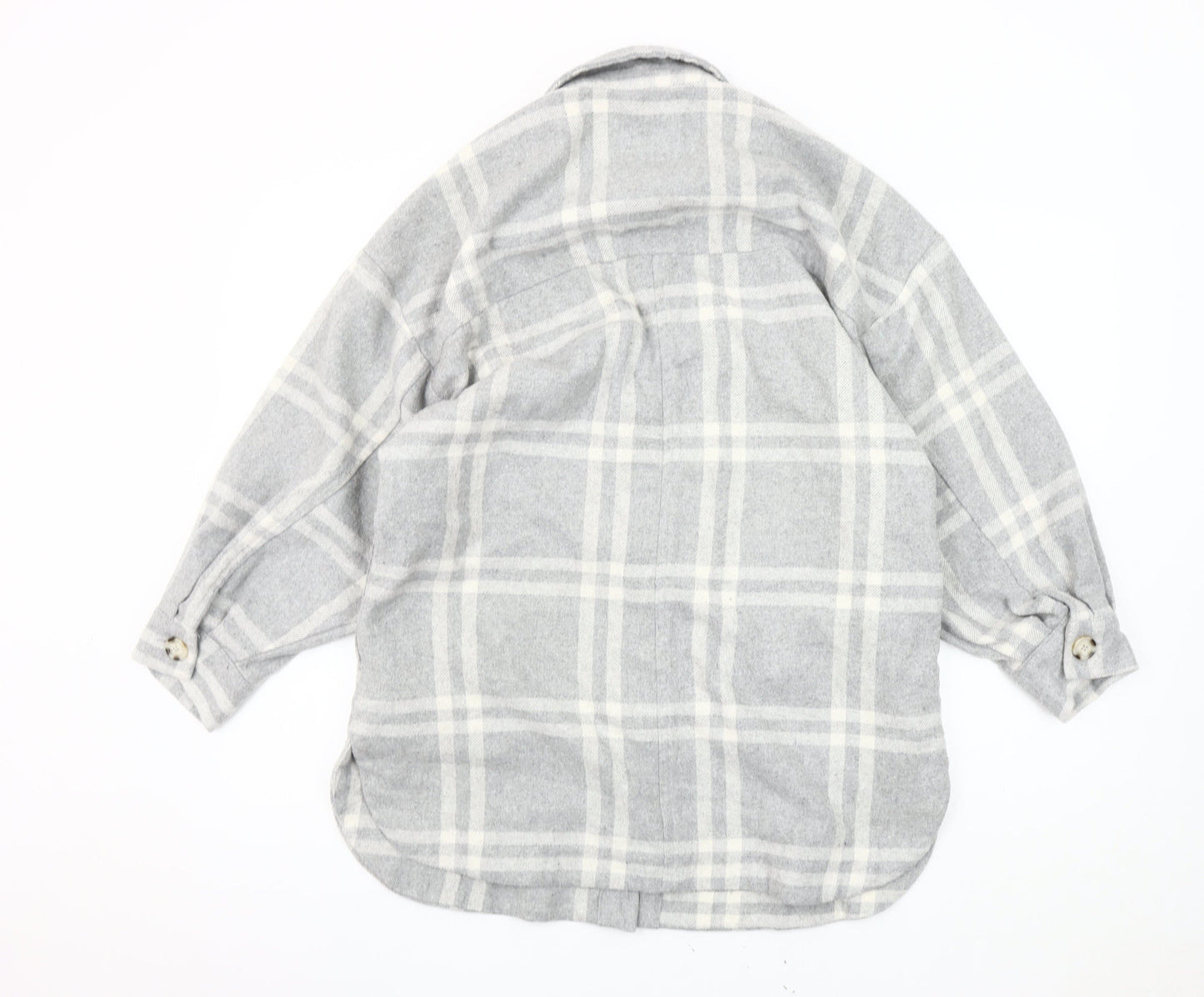Pull&Bear Women's Grey Plaid Jacket Size S UK