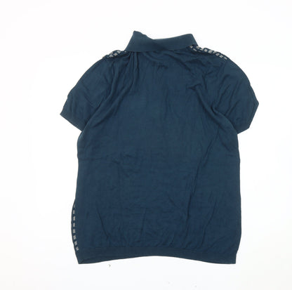 Farah Men's Blue XL Geometric Polo Shirt