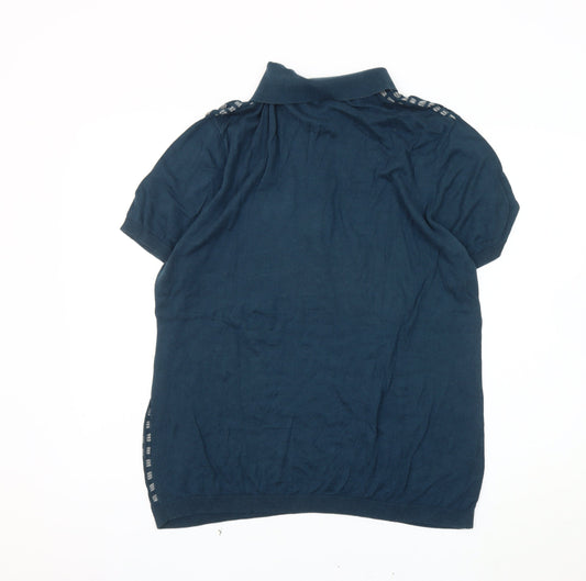 Farah Men's Blue XL Geometric Polo Shirt