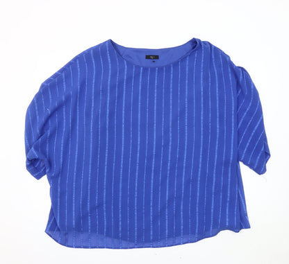 Womens UK Size 24 M&Co Blue Cropped Blouse