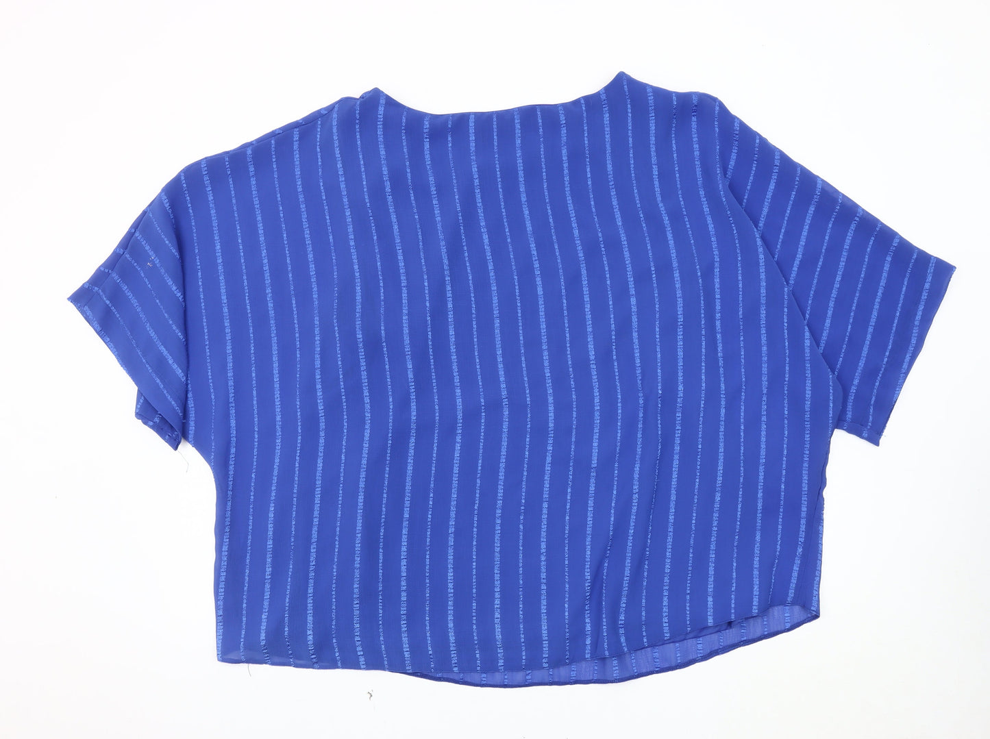 Womens UK Size 24 M&Co Blue Cropped Blouse