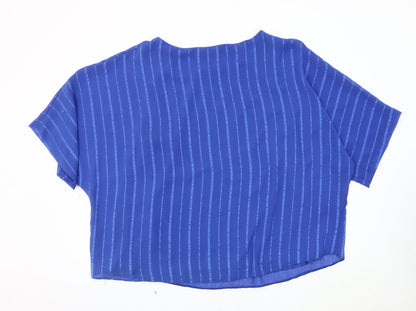 Womens UK Size 24 M&Co Blue Cropped Blouse