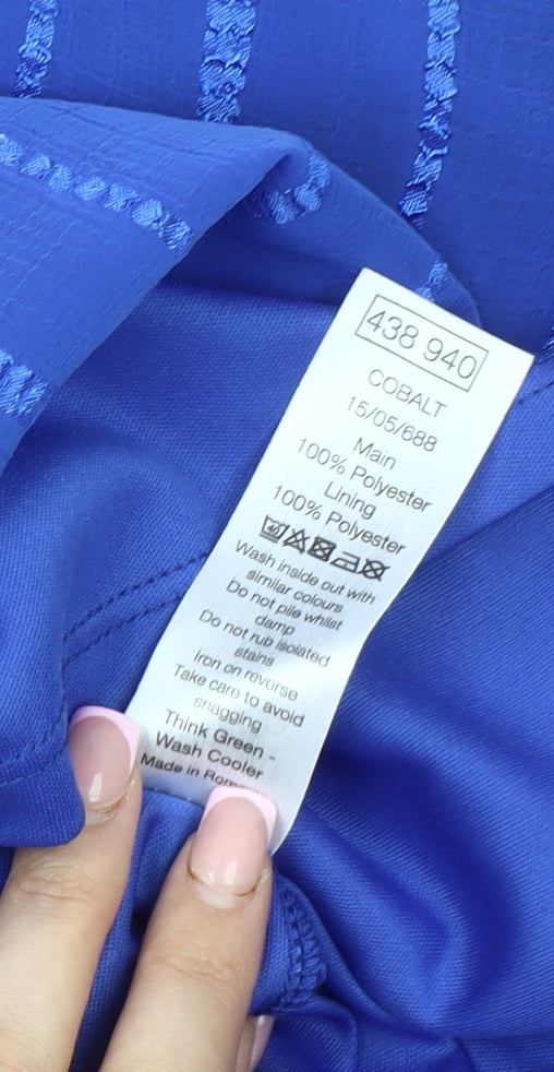Womens UK Size 24 M&Co Blue Cropped Blouse