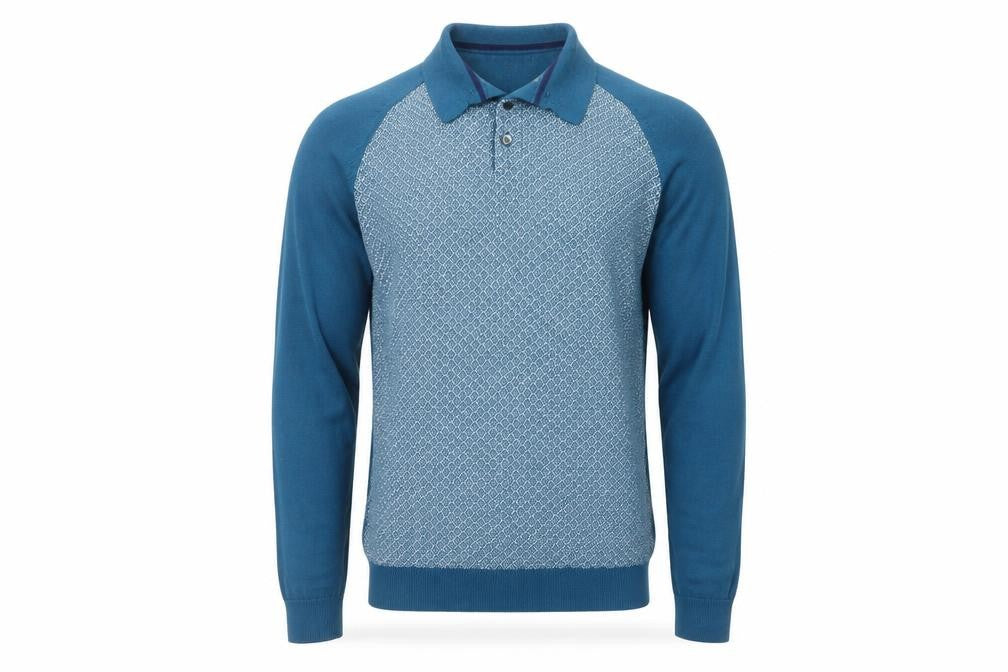 Mens UK Size XS NEXT Blue Henley Jumper