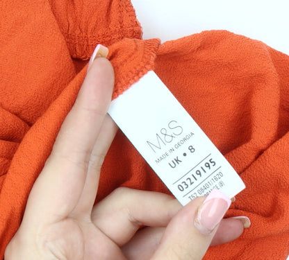 Marks and Spencer Women's Orange Dress, Size 8