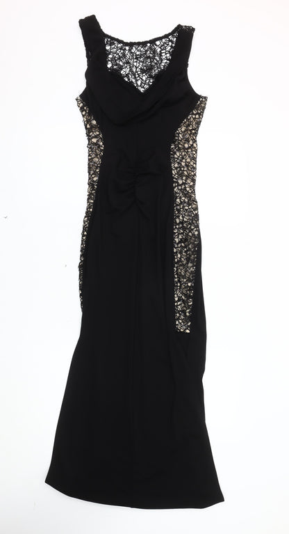 Lipsy London Black Bodycon Dress UK 10 Women's Party Wear