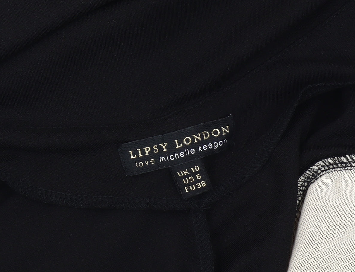 Lipsy London Black Bodycon Dress UK 10 Women's Party Wear