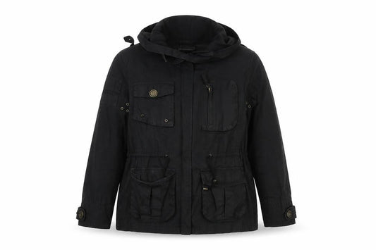Womens UK Size XL Zara Basic Black Parka Coat