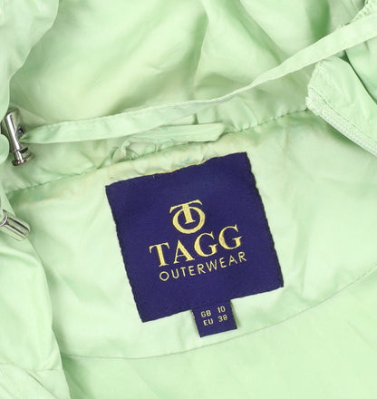 TAGG Women's Green Hooded Rain Coat Size 10