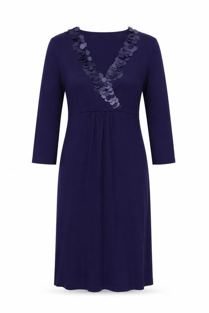 Boden Women's Blue V-Neck Sequin Dress Size 12
