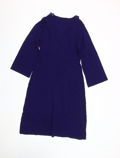 Boden Women's Blue V-Neck Sequin Dress Size 12