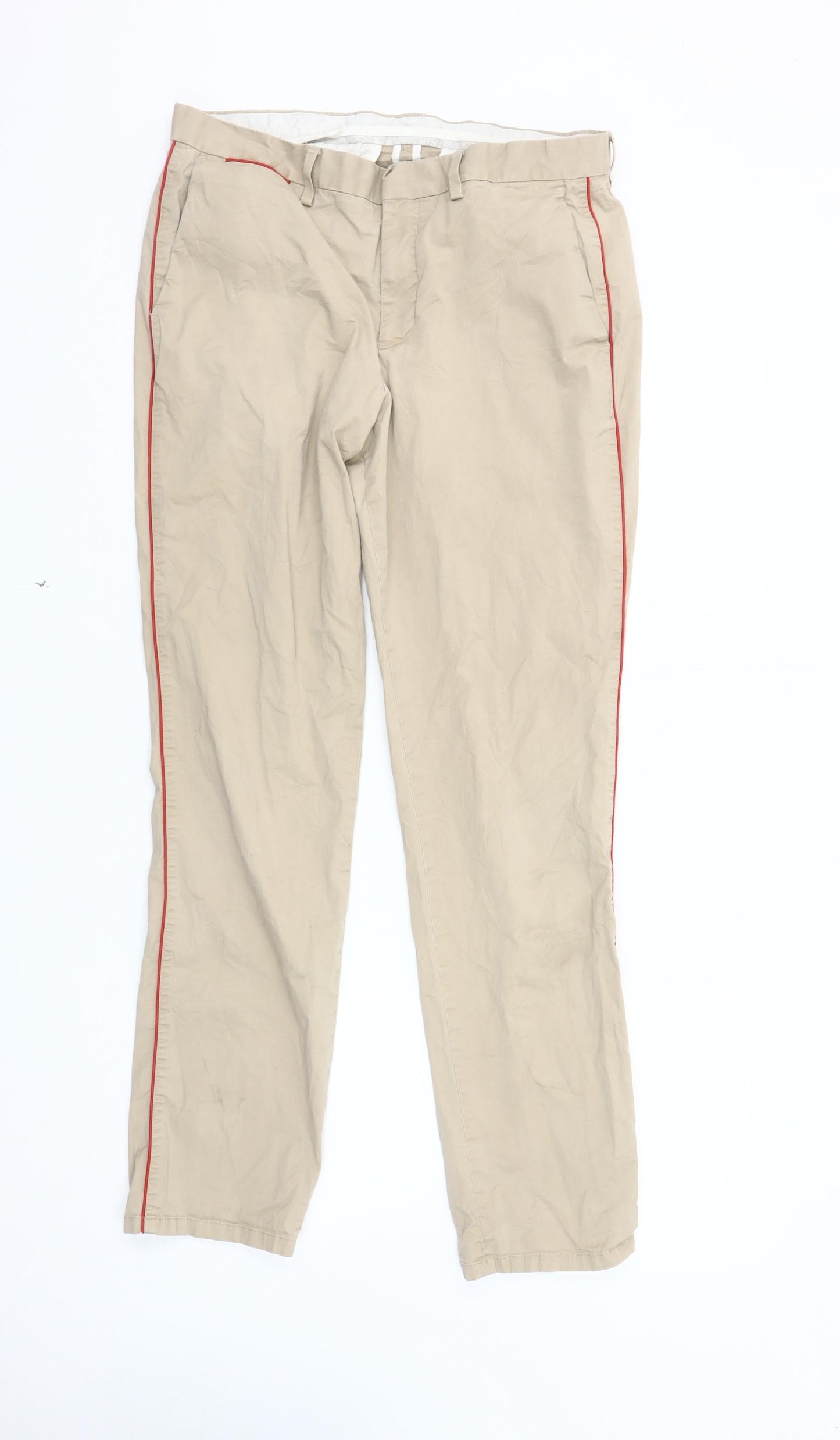 Mens UK Size 32 Calvin Klein Regular Fit Chino Beige Trousers