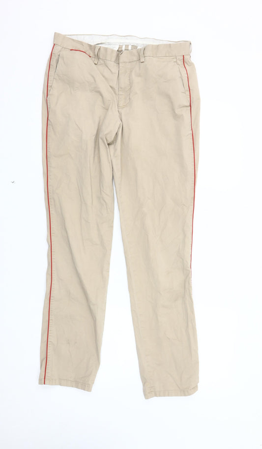 Mens UK Size 32 Calvin Klein Regular Fit Chino Beige Trousers