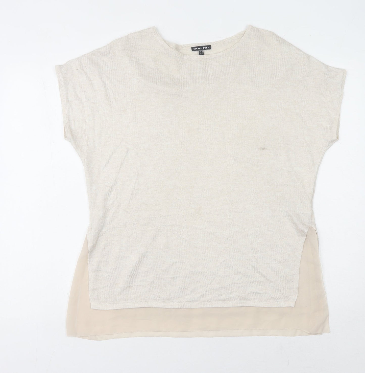 Womens UK Size 12 Warehouse Beige Tunic Jumper