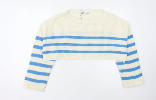 Womens UK Size S Zara Ivory Pullover Jumper