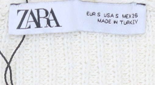Womens UK Size S Zara Ivory Pullover Jumper