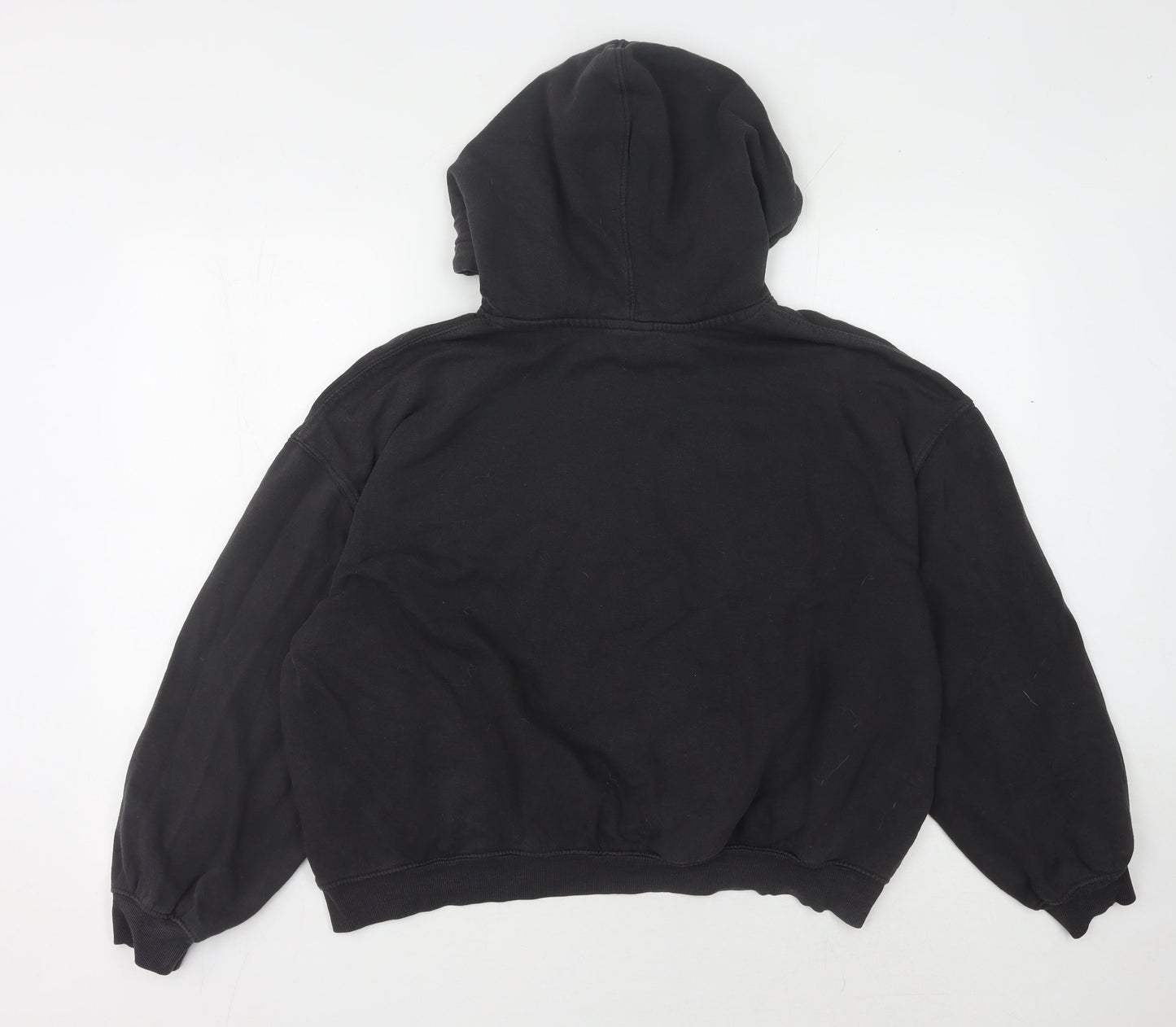 H&M Women's XL Black Graphic Pullover Hoodie, Casual Comfort