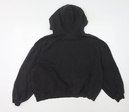 H&M Women's XL Black Graphic Pullover Hoodie, Casual Comfort