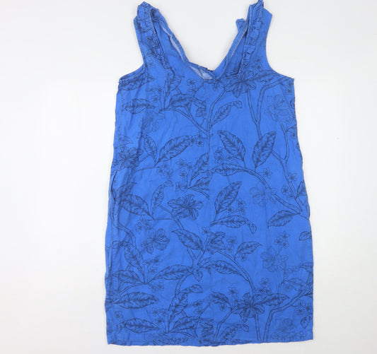 Next Women's Blue Floral Sleeveless Dress Size 14