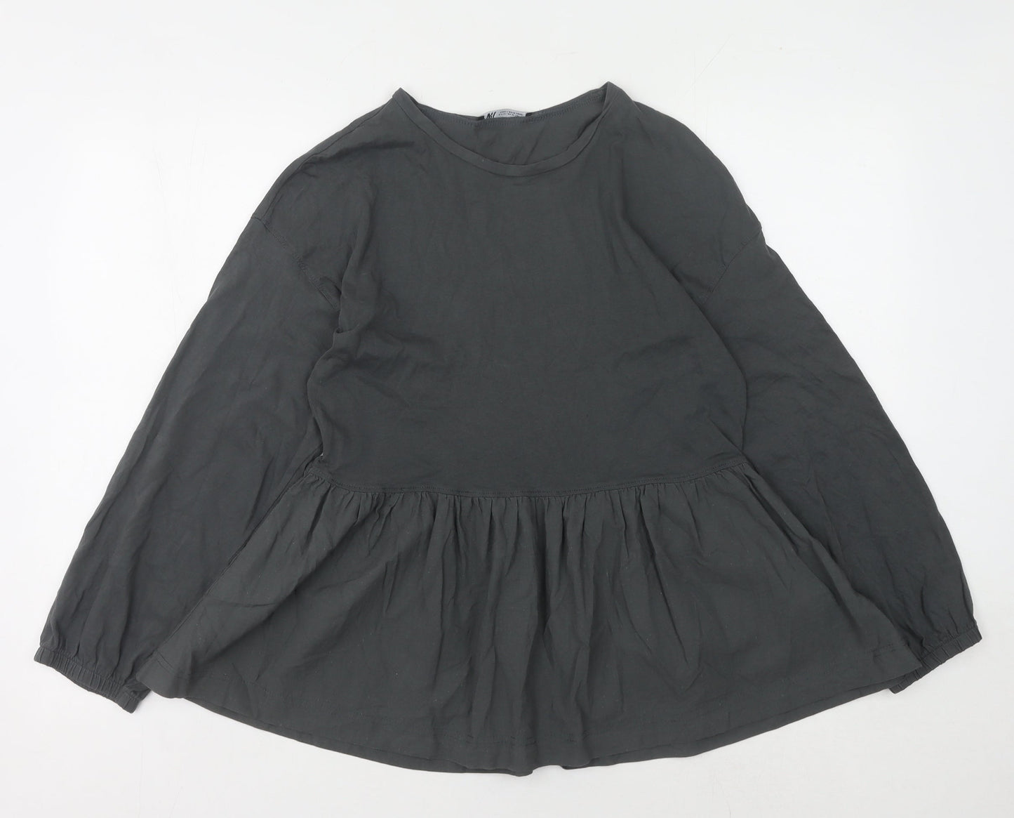 Womens UK Size M Zara Black Basic Blouse
