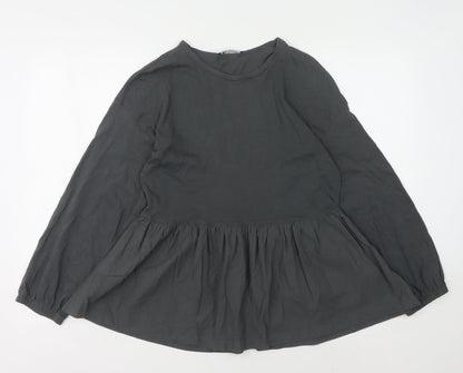 Womens UK Size M Zara Black Basic Blouse