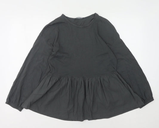 Womens UK Size M Zara Black Basic Blouse