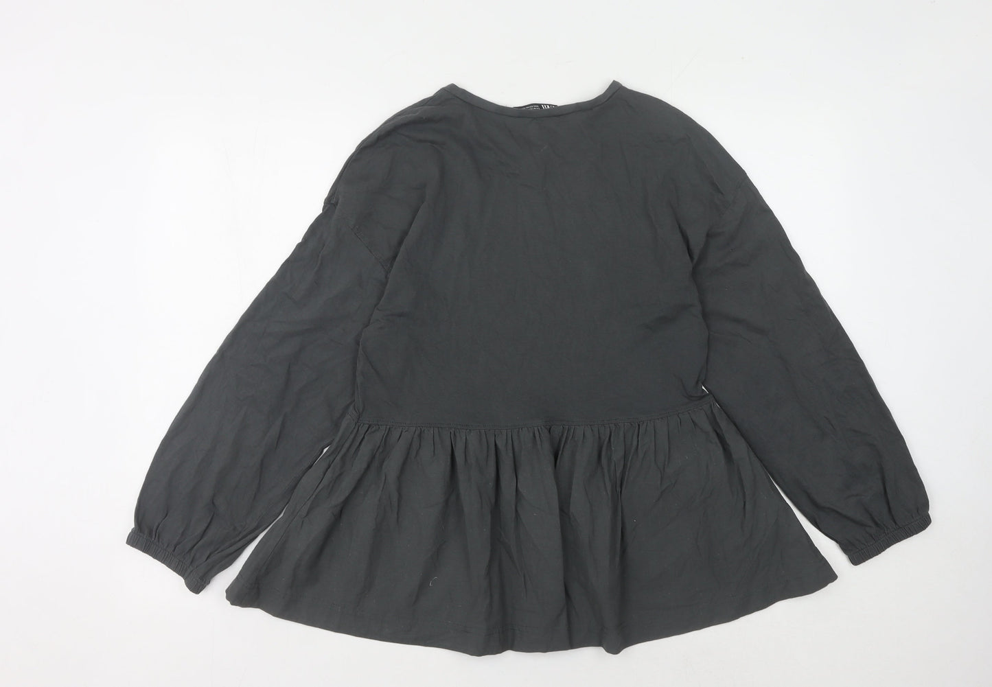 Womens UK Size M Zara Black Basic Blouse