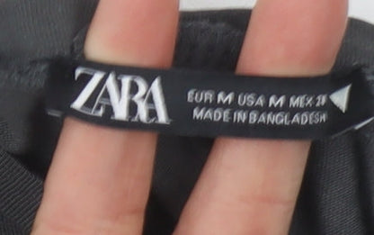 Womens UK Size M Zara Black Basic Blouse