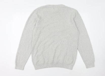 Marks and Spencer Men's Grey Cable-Knit XL Pullover
