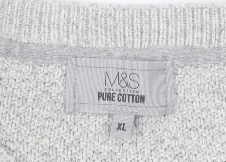 Marks and Spencer Men's Grey Cable-Knit XL Pullover