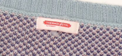 Womens UK Size M Thermolactyl by Damart Blue Pullover Jumper