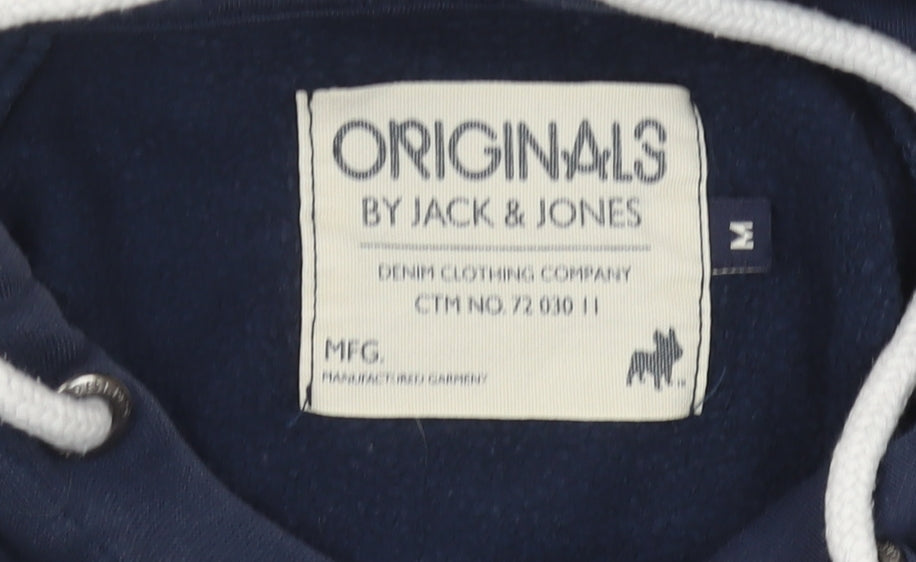 Mens UK Size M JACK & JONES Blue Pullover Hoodie