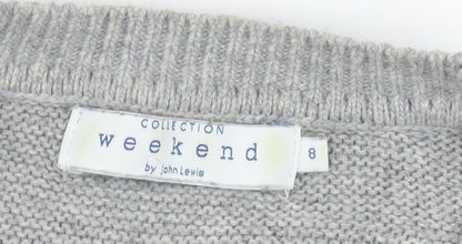 Womens UK Size 8 John Lewis Grey Pullover Jumper