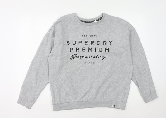 Superdry Women's Grey Pullover Sweatshirt Size 12