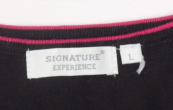 Womens UK Size L Signature Experience Black Pullover Jumper