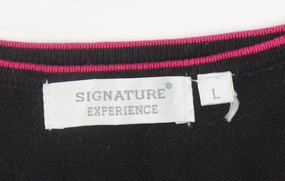 Womens UK Size L Signature Experience Black Pullover Jumper