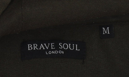Mens UK Size M Brave Soul Green Pullover Hoodie