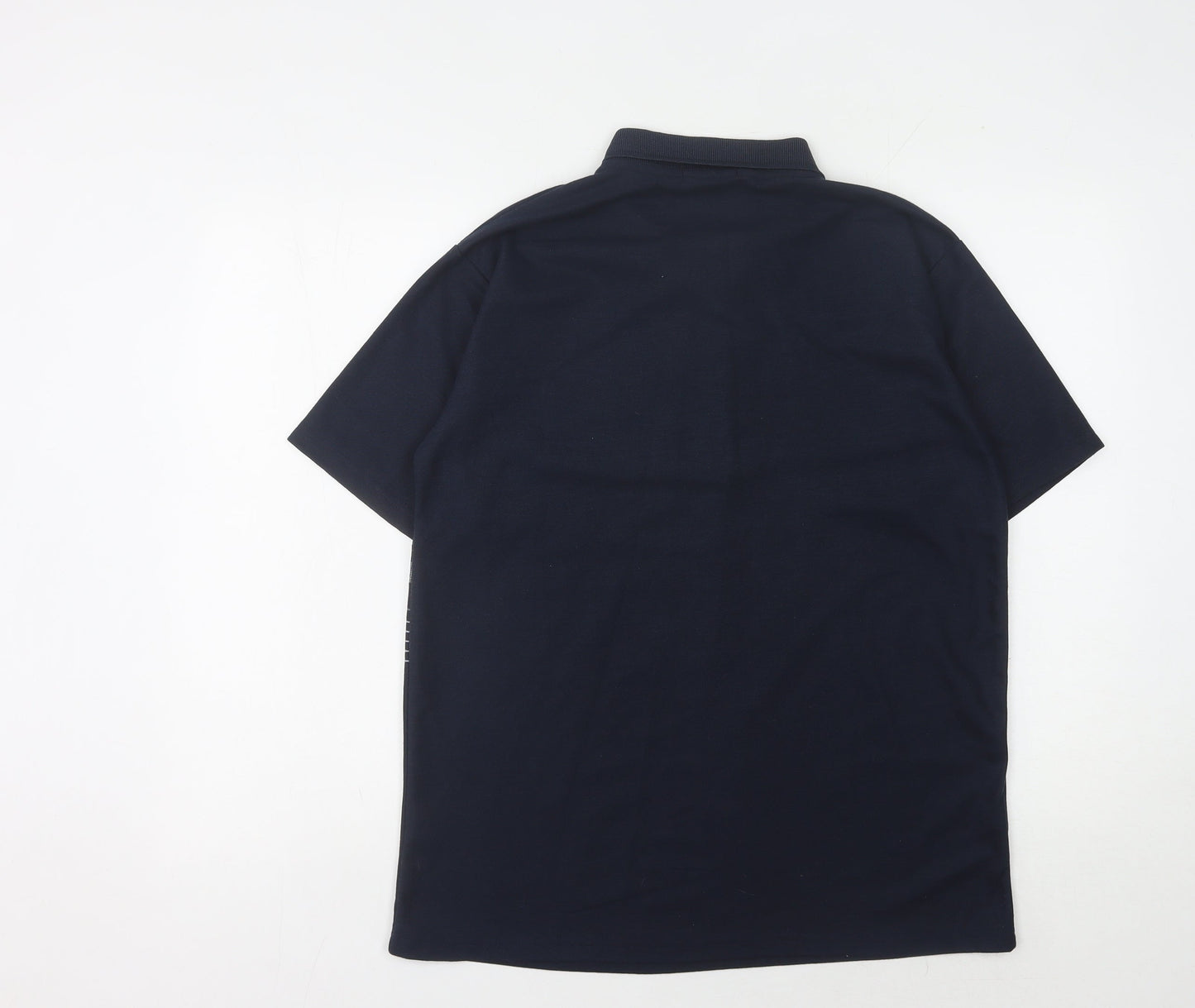 Jinhaolai Men's Blue Striped Polo Shirt Size L