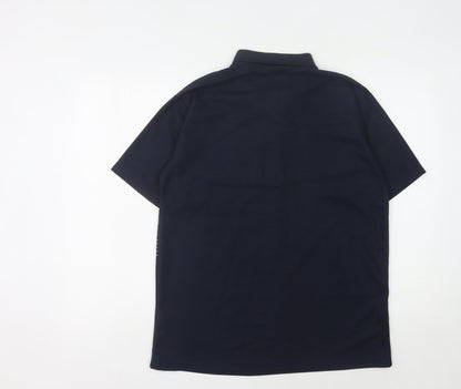 Jinhaolai Men's Blue Striped Polo Shirt Size L