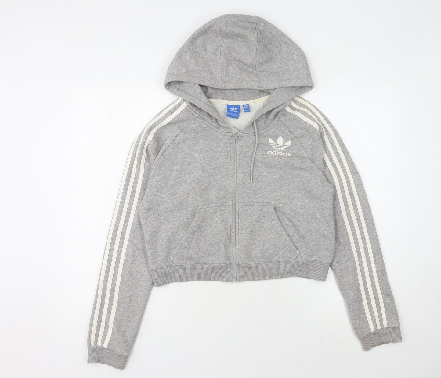 Adidas Women's Grey Full Zip Hoodie Size 14