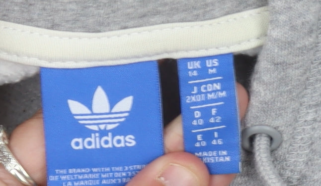 Adidas Women's Grey Full Zip Hoodie Size 14