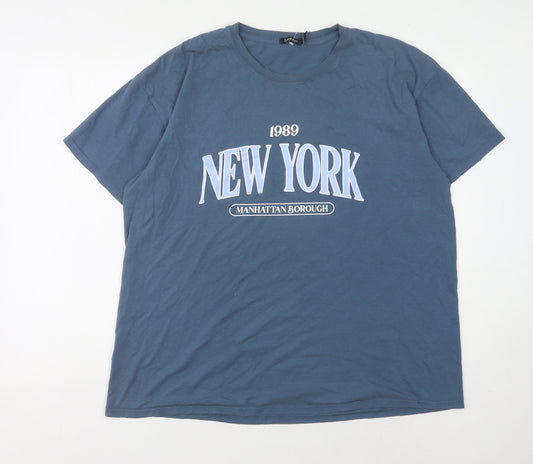 Boohoo Women’s Blue T-Shirt Size 18 Casual City Style