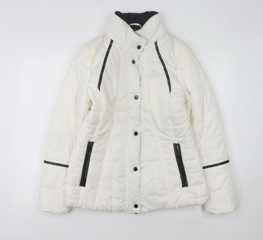 Lakeland Women's White Puffer Jacket, Regular Fit