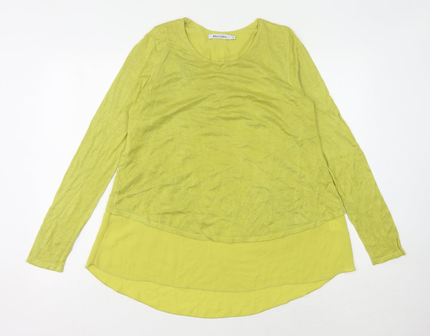 Womens UK Size 10 Alice Collins Green Pullover Jumper