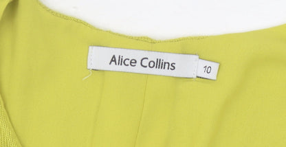 Womens UK Size 10 Alice Collins Green Pullover Jumper